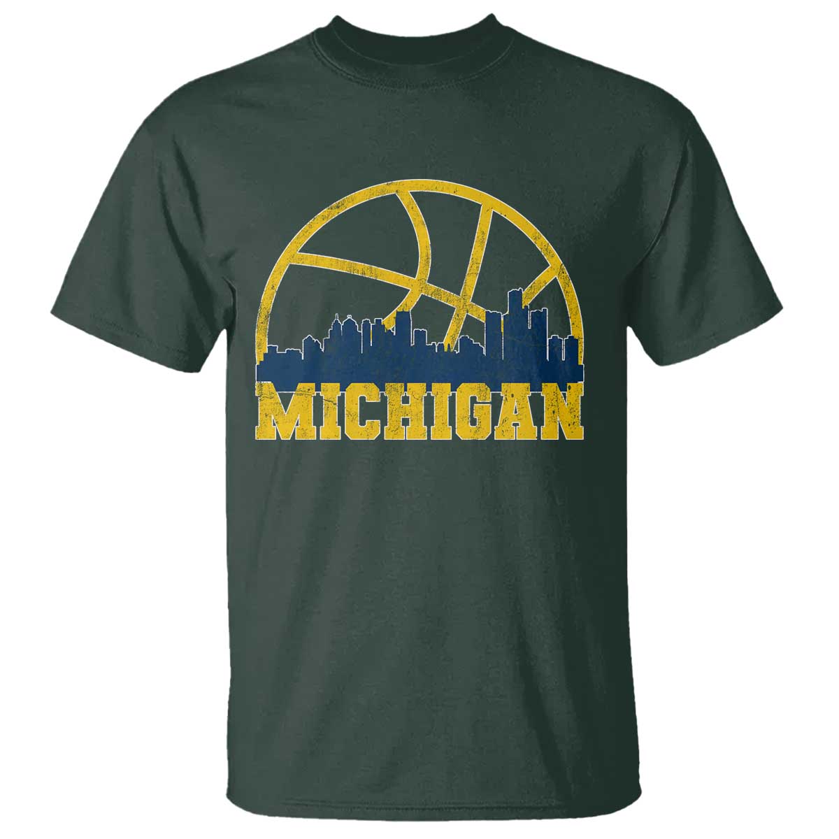 Michigan Fan Basketball Grooves Skyline MI State T Shirt