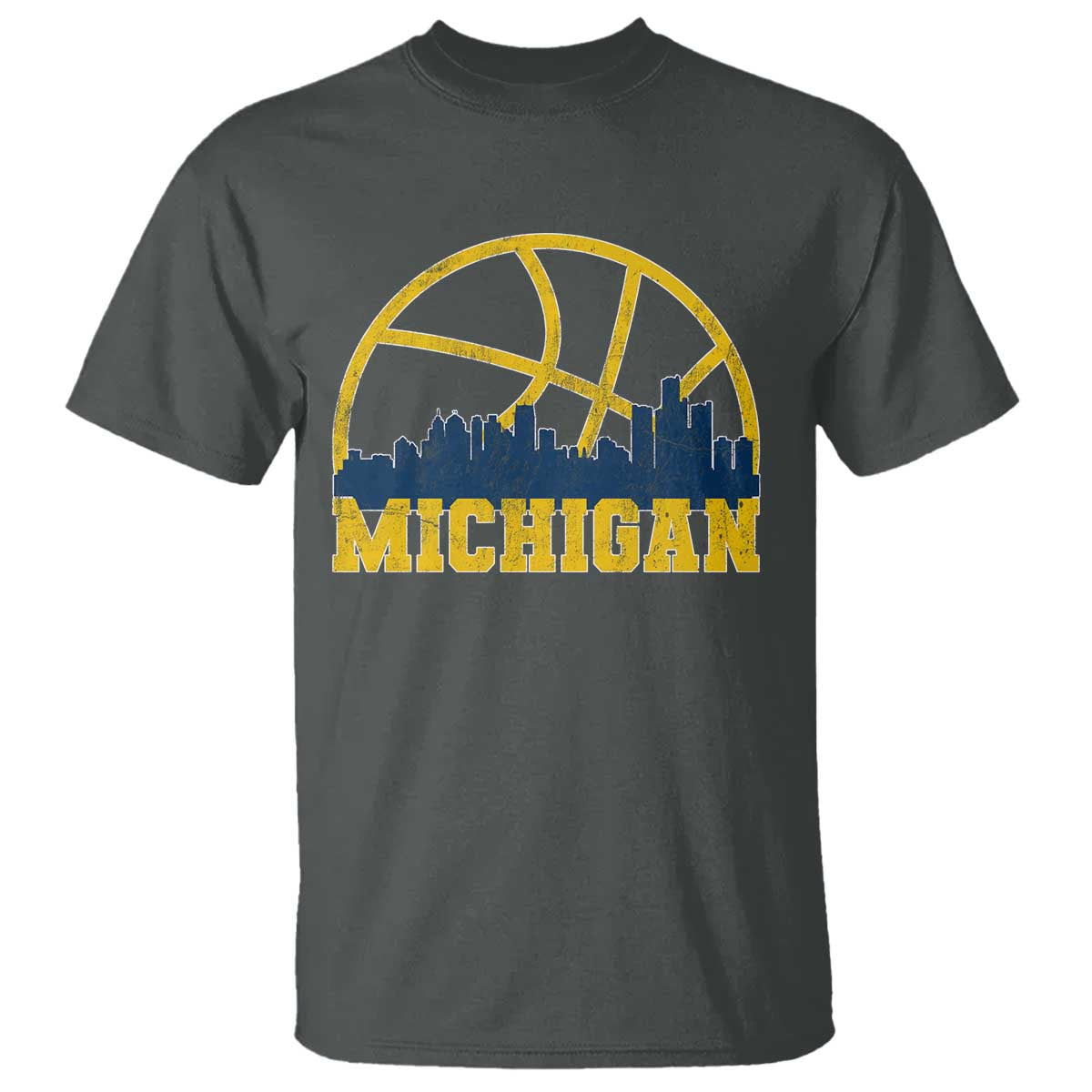 Michigan Fan Basketball Grooves Skyline MI State T Shirt