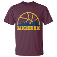 Michigan Fan Basketball Grooves Skyline MI State T Shirt