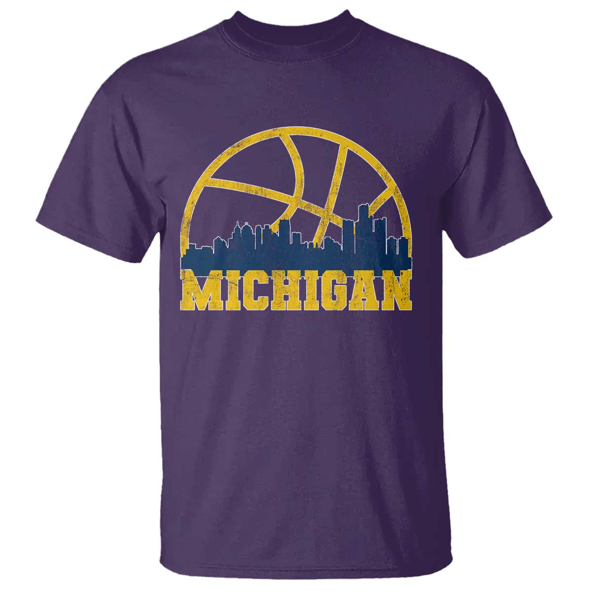 Michigan Fan Basketball Grooves Skyline MI State T Shirt