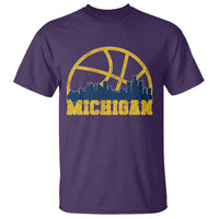 Michigan Fan Basketball Grooves Skyline MI State T Shirt