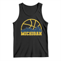 Michigan Fan Basketball Grooves Skyline MI State Tank Top