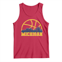 Michigan Fan Basketball Grooves Skyline MI State Tank Top