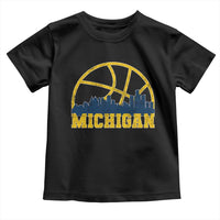 Michigan Fan Basketball Grooves Skyline MI State Toddler T Shirt
