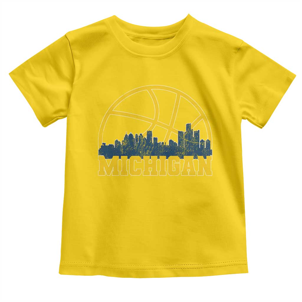 Michigan Fan Basketball Grooves Skyline MI State Toddler T Shirt