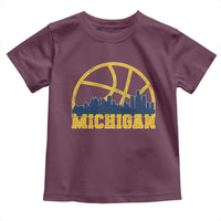 Michigan Fan Basketball Grooves Skyline MI State Toddler T Shirt