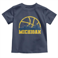 Michigan Fan Basketball Grooves Skyline MI State Toddler T Shirt