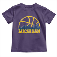 Michigan Fan Basketball Grooves Skyline MI State Toddler T Shirt