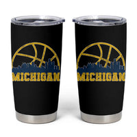 Michigan Fan Basketball Grooves Skyline MI State Tumbler Cup
