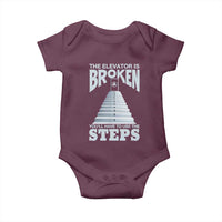 Sobriety Anniversary Sober Baby Onesie The Elevator is Broken You Will Have To Use The Steps