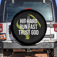 Hit Hard Run Fast Trust God Christian Softball Spare Tire Cover