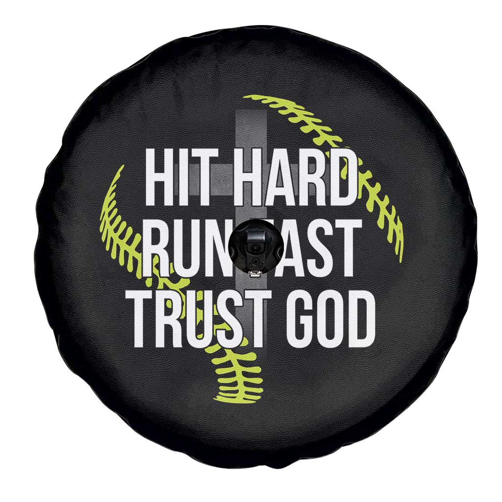Hit Hard Run Fast Trust God Christian Softball Spare Tire Cover