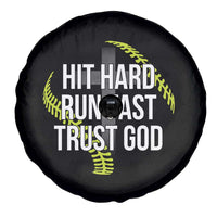 Hit Hard Run Fast Trust God Christian Softball Spare Tire Cover