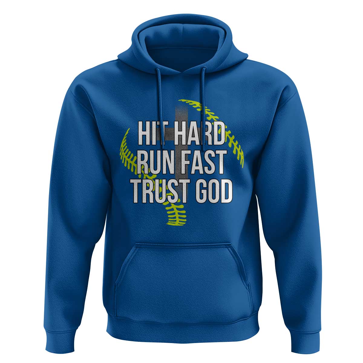 Hit Hard Run Fast Trust God Christian Softball Hoodie