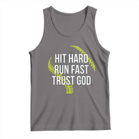 Hit Hard Run Fast Trust God Christian Softball Tank Top