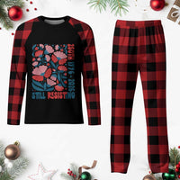 Floral 250th Still Resisting 4th of July 1776 2026 Plaid Pajama Set