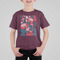 Floral 250th Still Resisting 4th of July 1776 2026 T Shirt For Kid