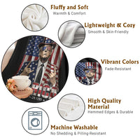 The Nations Leader US 250th Anniversary Throw Blanket Funny 4th of July 1776 2026