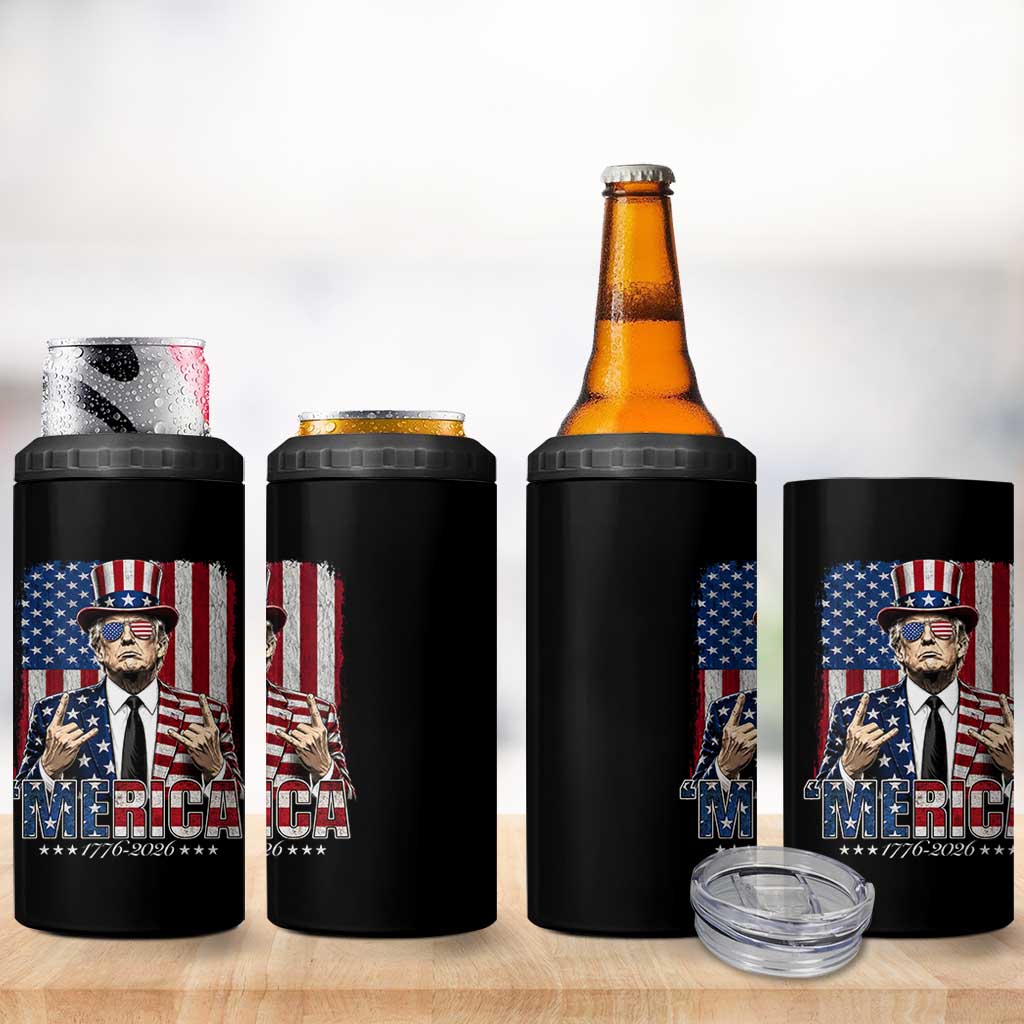 The Nations Leader US 250th Anniversary 4 in 1 Can Cooler Tumbler Funny 4th of July 1776 2026