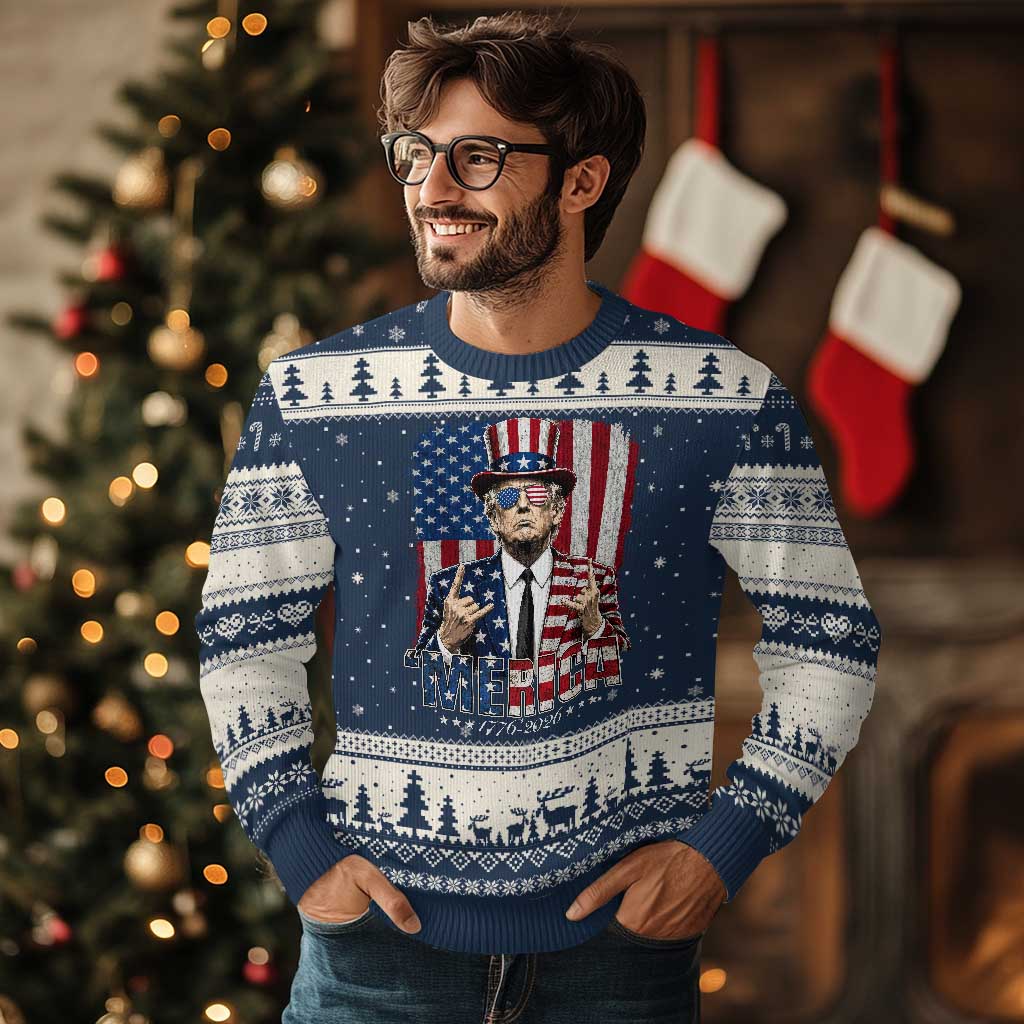 The Nations Leader US 250th Anniversary Ugly Christmas Sweater Funny 4th of July 1776 2026
