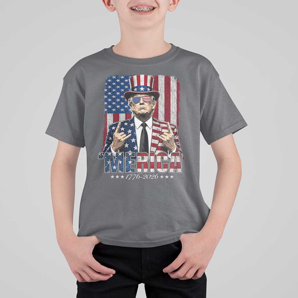 The Nations Leader US 250th Anniversary T Shirt For Kid Funny 4th of July 1776 2026