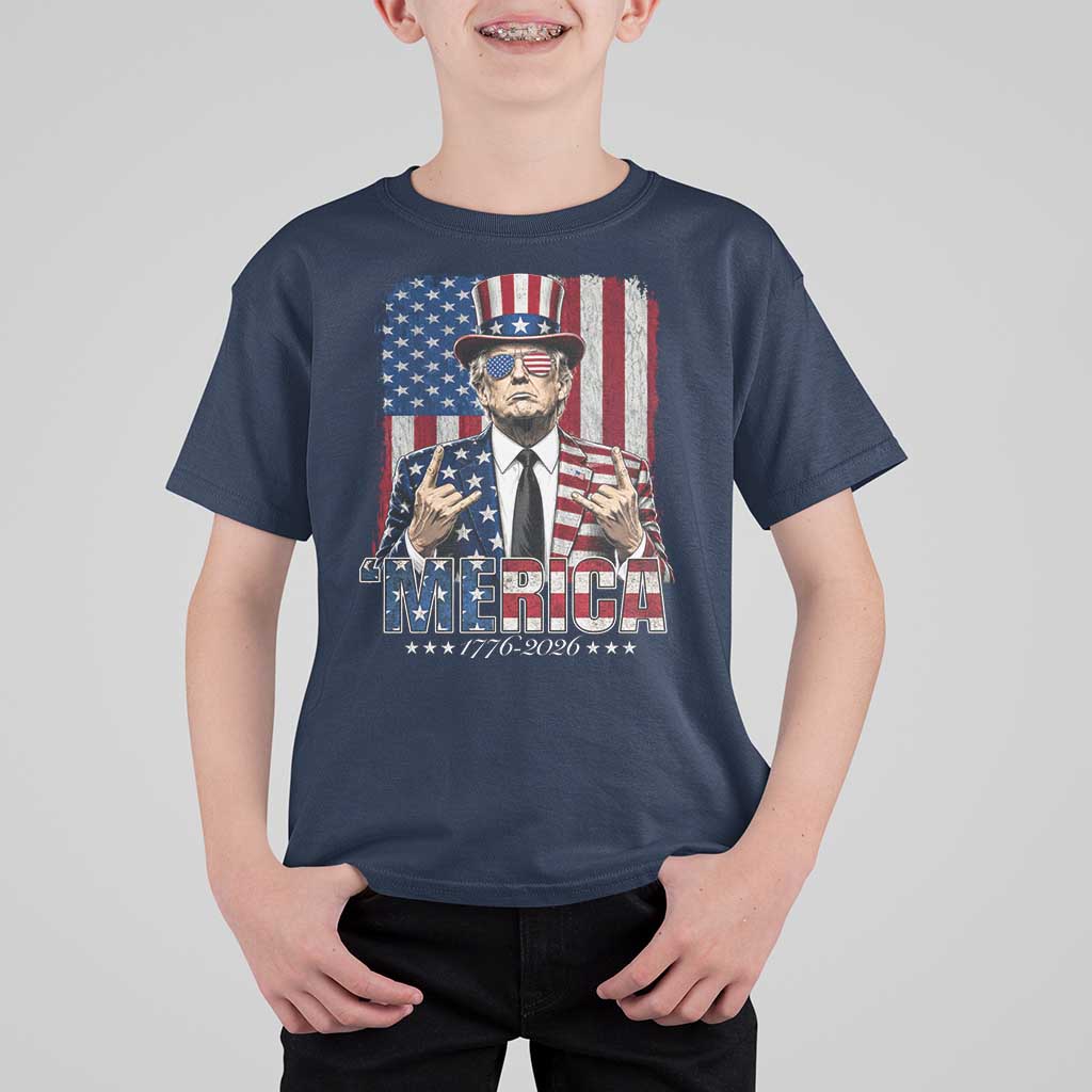 The Nations Leader US 250th Anniversary T Shirt For Kid Funny 4th of July 1776 2026
