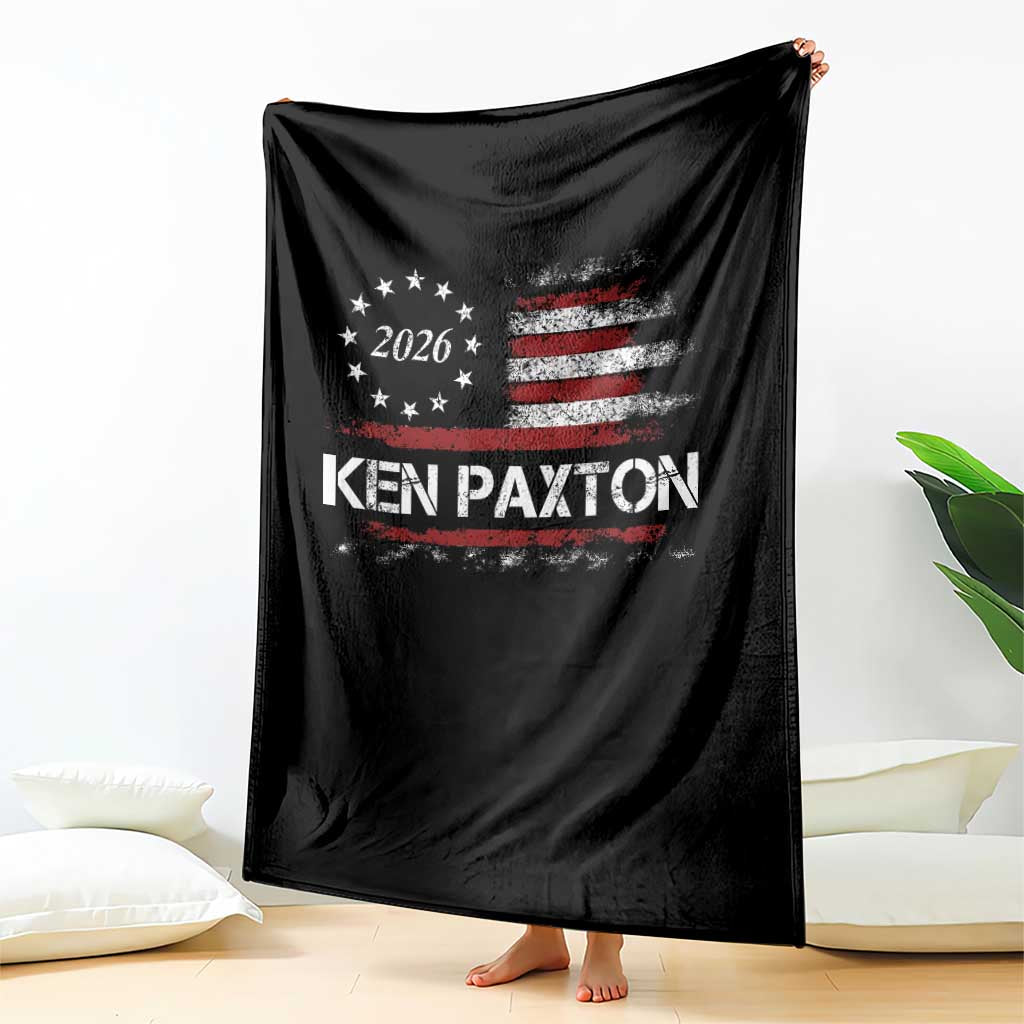 Ken Paxton for Texas Senate Throw Blanket US Senator Campaign Vintage American Flag