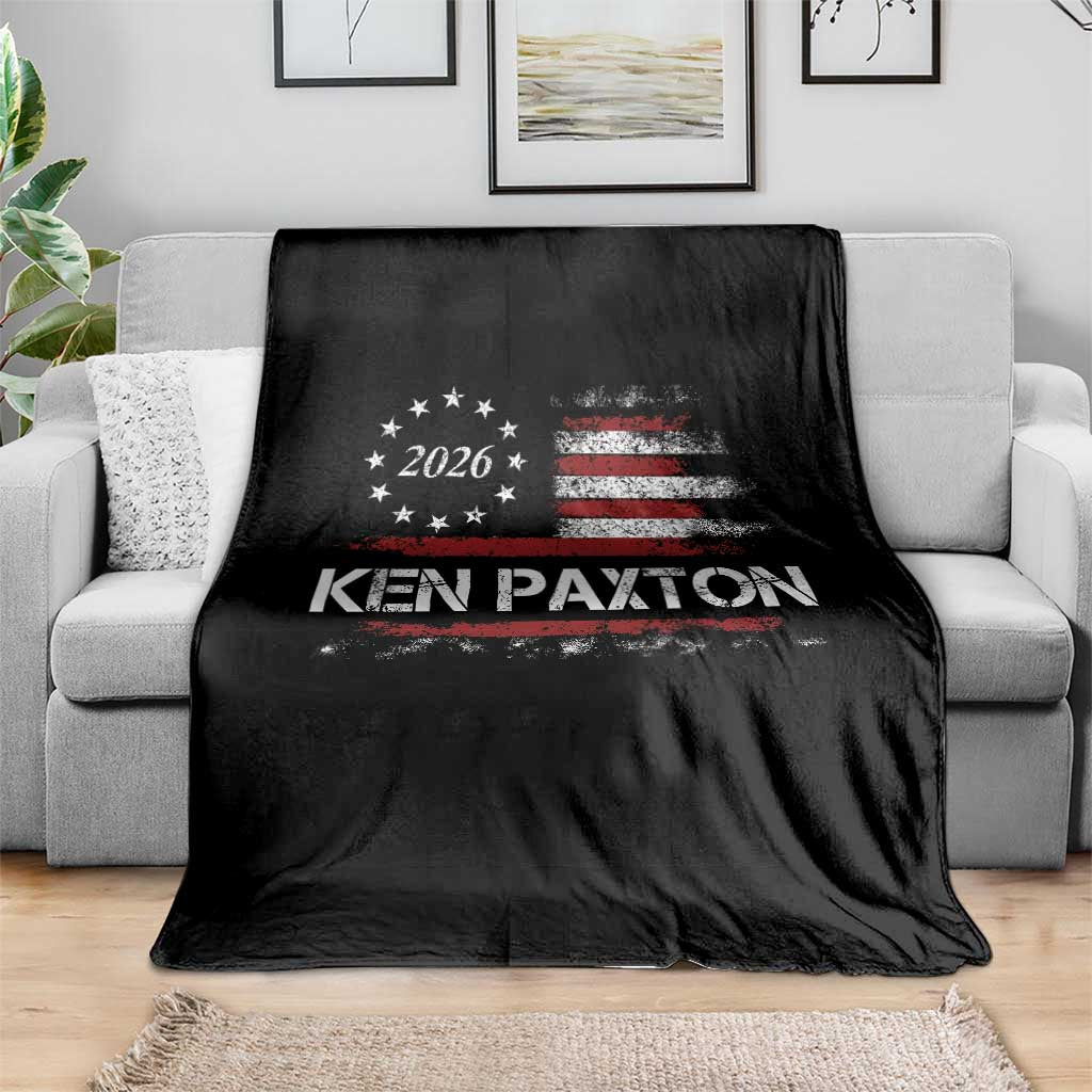 Ken Paxton for Texas Senate Throw Blanket US Senator Campaign Vintage American Flag