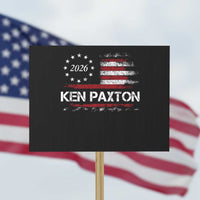 Ken Paxton for Texas Senate Protest Sign US Senator Campaign Vintage American Flag