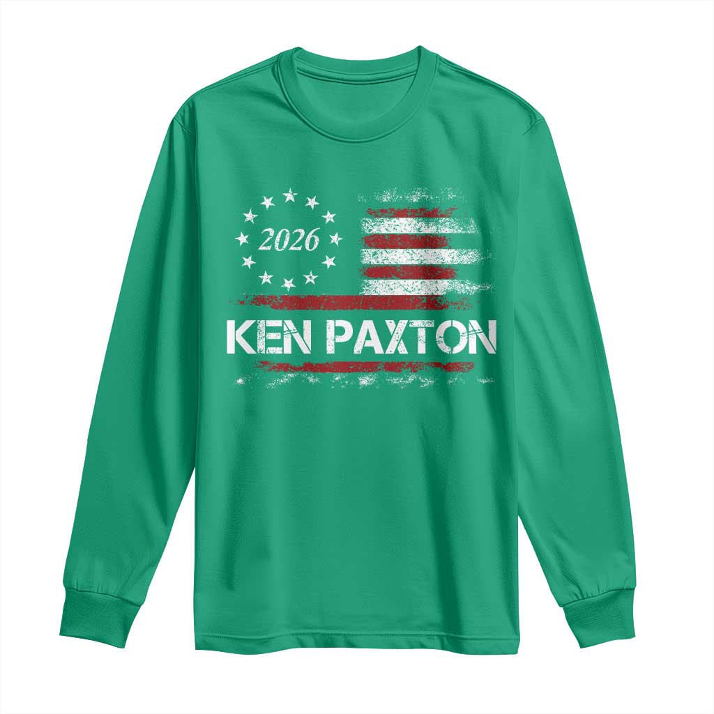 Ken Paxton for Texas Senate Long Sleeve Shirt US Senator Campaign Vintage American Flag
