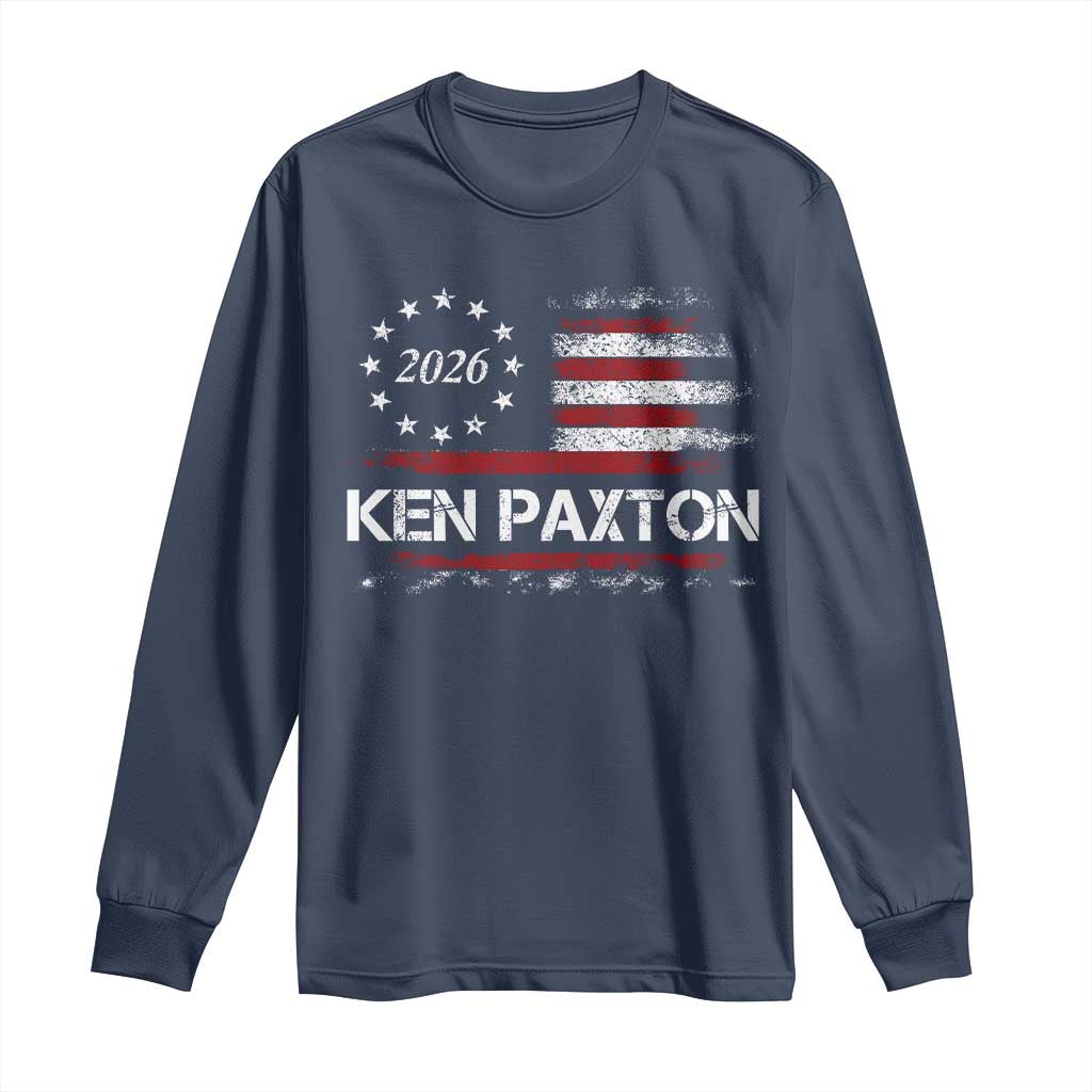 Ken Paxton for Texas Senate Long Sleeve Shirt US Senator Campaign Vintage American Flag