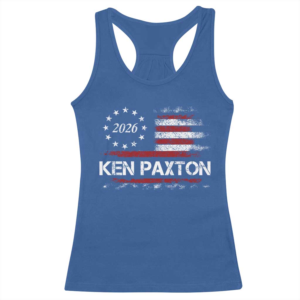 Ken Paxton for Texas Senate Racerback Tank Top US Senator Campaign Vintage American Flag