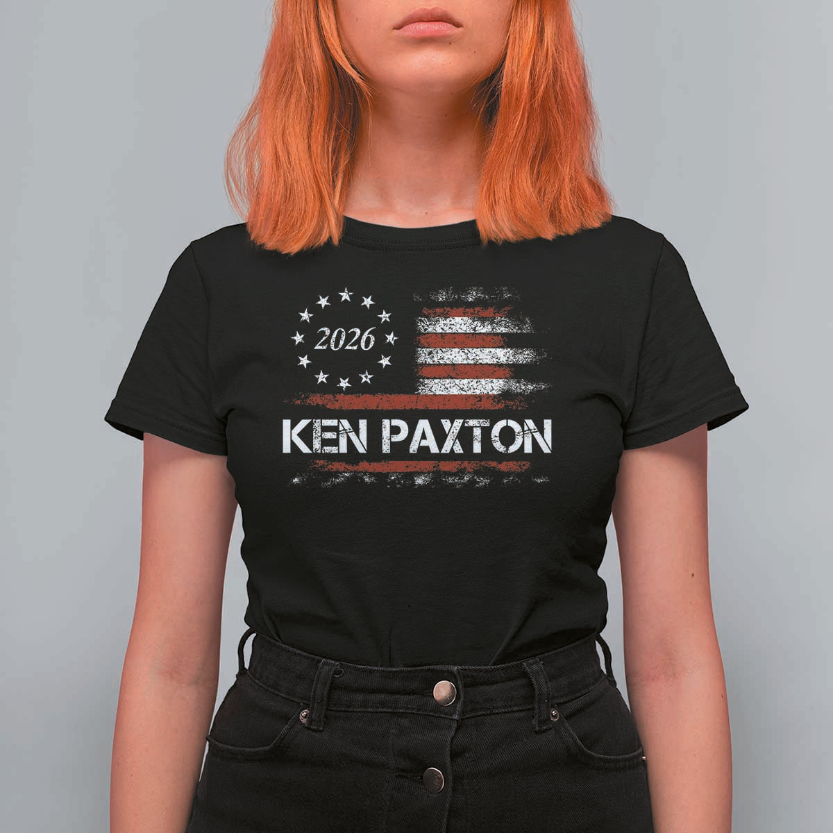 Ken Paxton for Texas Senate T Shirt For Women US Senator Campaign Vintage American Flag