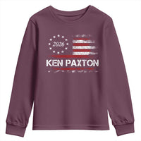 Ken Paxton for Texas Senate Youth Sweatshirt US Senator Campaign Vintage American Flag
