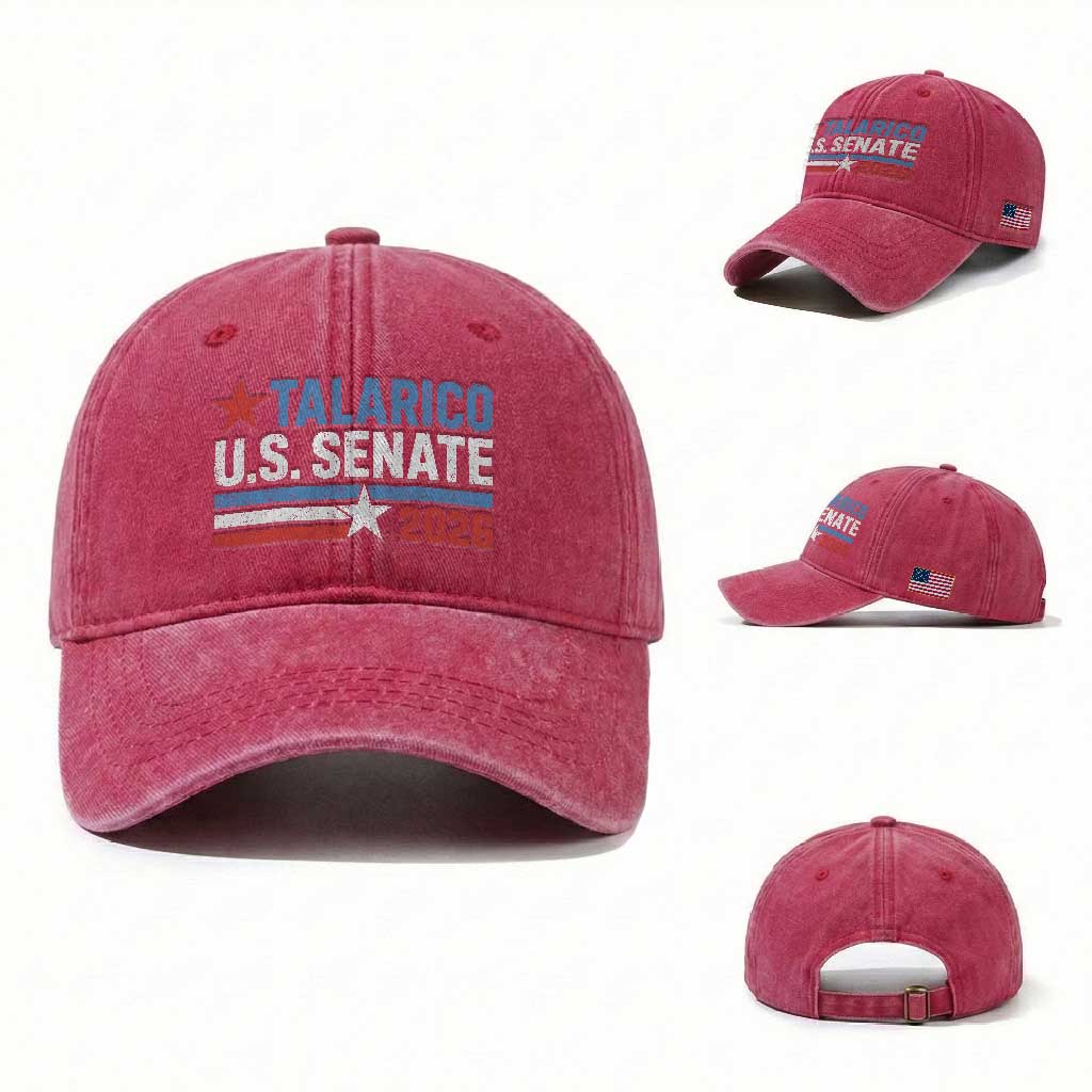 James Talarico US Senate 2026 Washed Cotton Baseball Cap Texas Senate Race Stars and Stripes