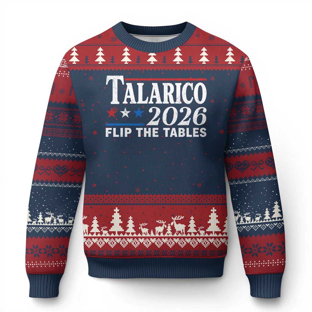James Talarico 2026 Flip The Tables Ugly Christmas Sweater Texas Senate