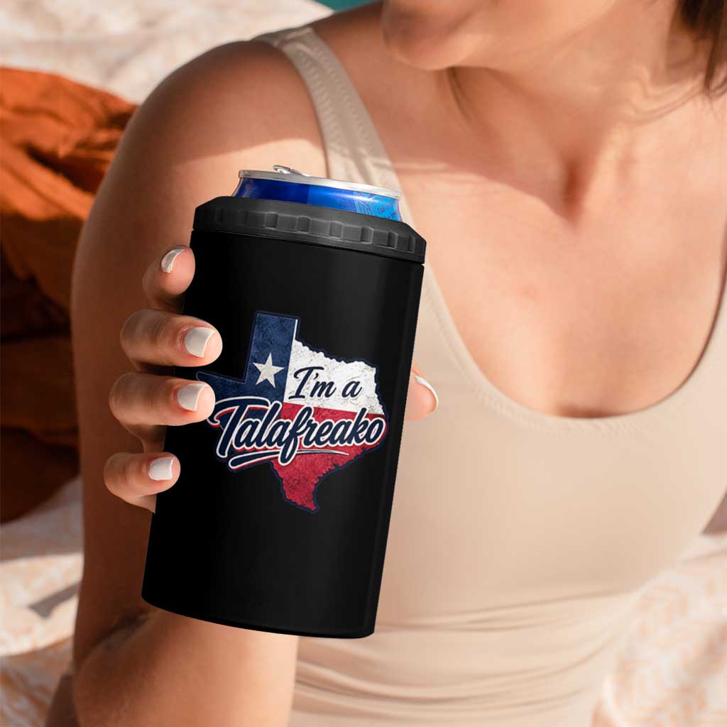 I Am A Talafreako James Talarico 4 in 1 Can Cooler Tumbler US Senate Vintage Texas Map