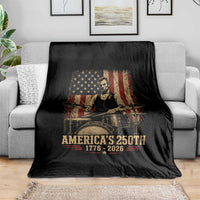 America's 250th Abraham Lincoln Playing Guitar 1776 2026 Throw Blanket Funny Electric Guitar Player