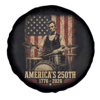 America's 250th Abraham Lincoln Playing Guitar 1776 2026 Spare Tire Cover Funny Electric Guitar Player