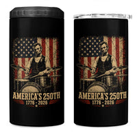 America's 250th Abraham Lincoln Playing Guitar 1776 2026 4 in 1 Can Cooler Tumbler Funny Electric Guitar Player