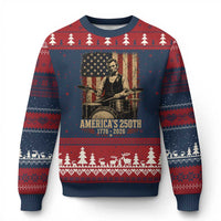 America's 250th Abraham Lincoln Playing Guitar 1776 2026 Ugly Christmas Sweater Funny Electric Guitar Player