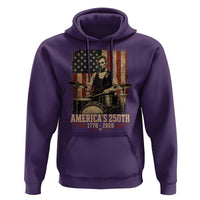 America's 250th Abraham Lincoln Playing Guitar 1776 2026 Hoodie Funny Electric Guitar Player