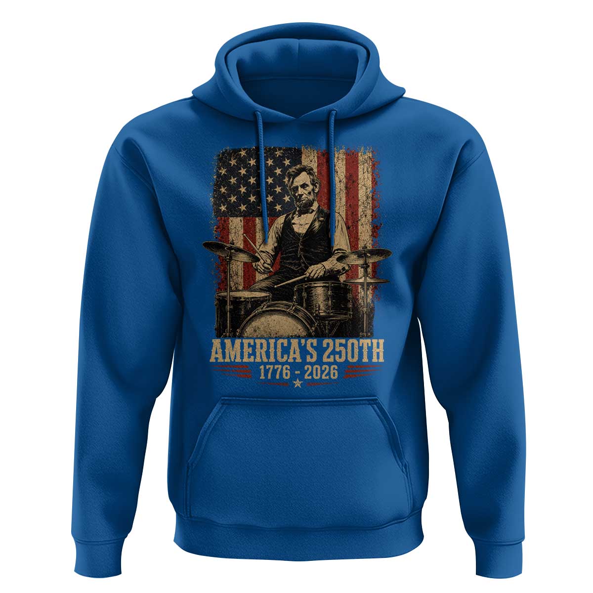 America's 250th Abraham Lincoln Playing Guitar 1776 2026 Hoodie Funny Electric Guitar Player