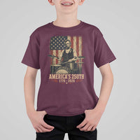 America's 250th Abraham Lincoln Playing Guitar 1776 2026 T Shirt For Kid Funny Electric Guitar Player