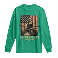 America's 250th Abraham Lincoln Playing Guitar 1776 2026 Long Sleeve Shirt Funny Electric Guitar Player