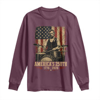 America's 250th Abraham Lincoln Playing Guitar 1776 2026 Long Sleeve Shirt Funny Electric Guitar Player