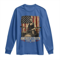 America's 250th Abraham Lincoln Playing Guitar 1776 2026 Long Sleeve Shirt Funny Electric Guitar Player