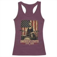 America's 250th Abraham Lincoln Playing Guitar 1776 2026 Racerback Tank Top Funny Electric Guitar Player