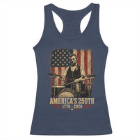 America's 250th Abraham Lincoln Playing Guitar 1776 2026 Racerback Tank Top Funny Electric Guitar Player