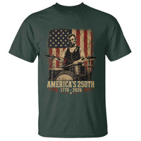 America's 250th Abraham Lincoln Playing Guitar 1776 2026 T Shirt Funny Electric Guitar Player